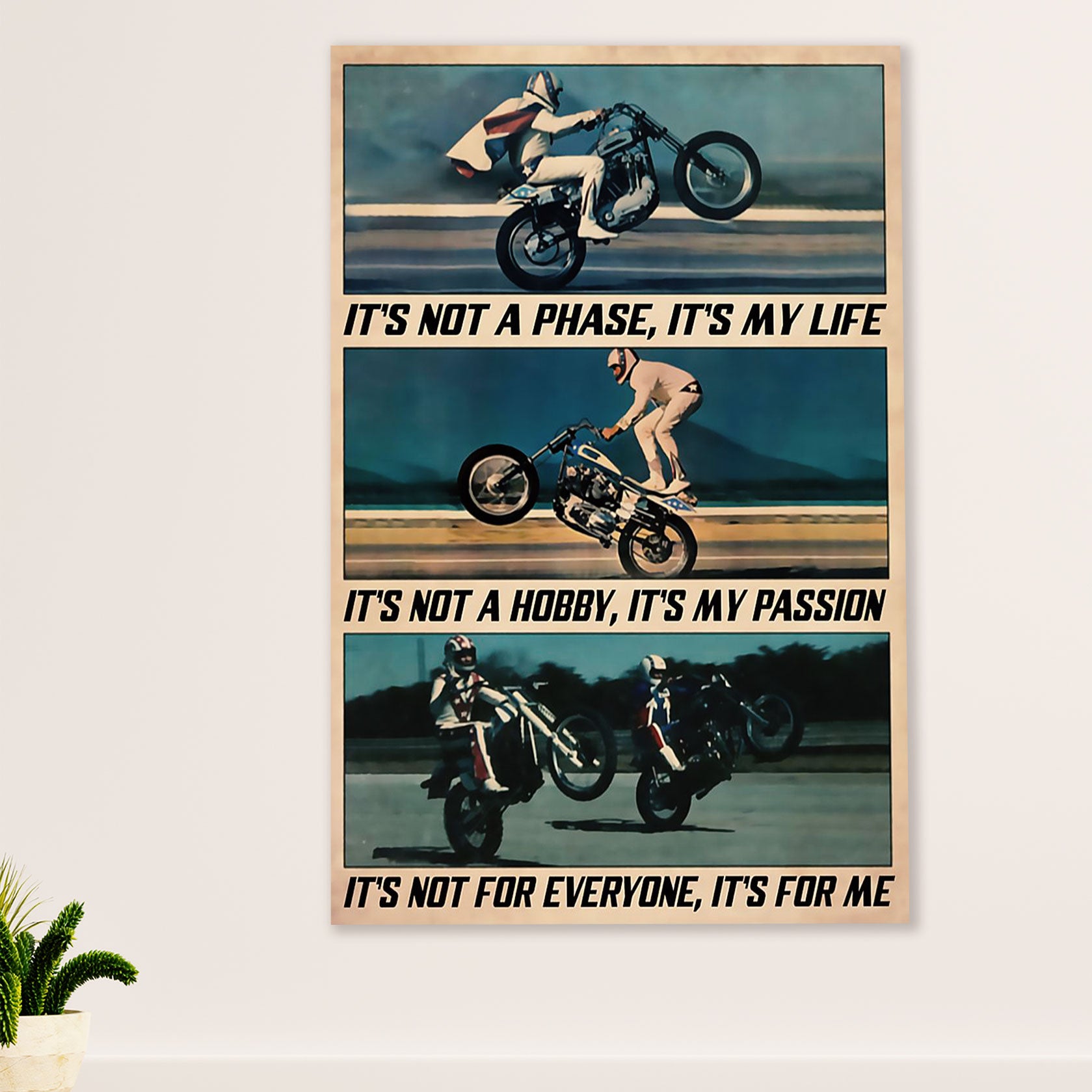Metal Motorcycle Poster Wall Art Prints | My Passion | Home Decor Gift for Biker