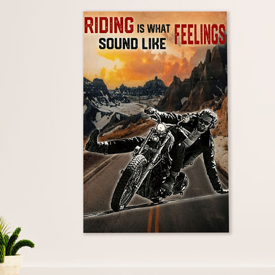 Metal Motorcycle Poster Wall Art Prints | Feelings | Home Decor Gift for Biker
