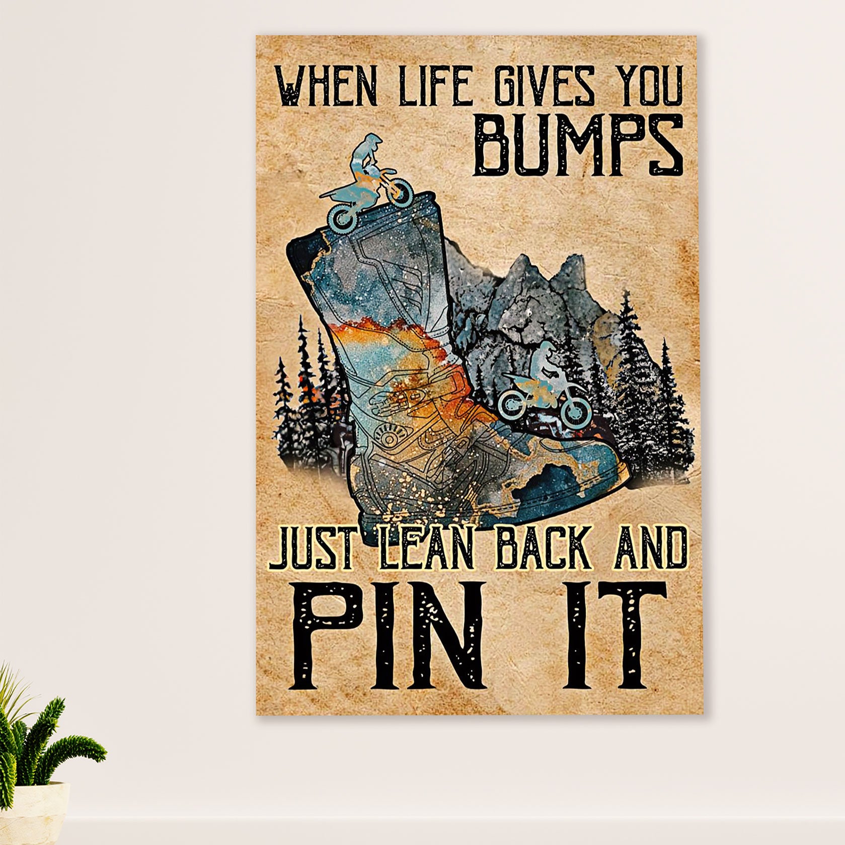 Metal Motorcycle Poster Wall Art Prints | Pin It | Home Decor Gift for Biker