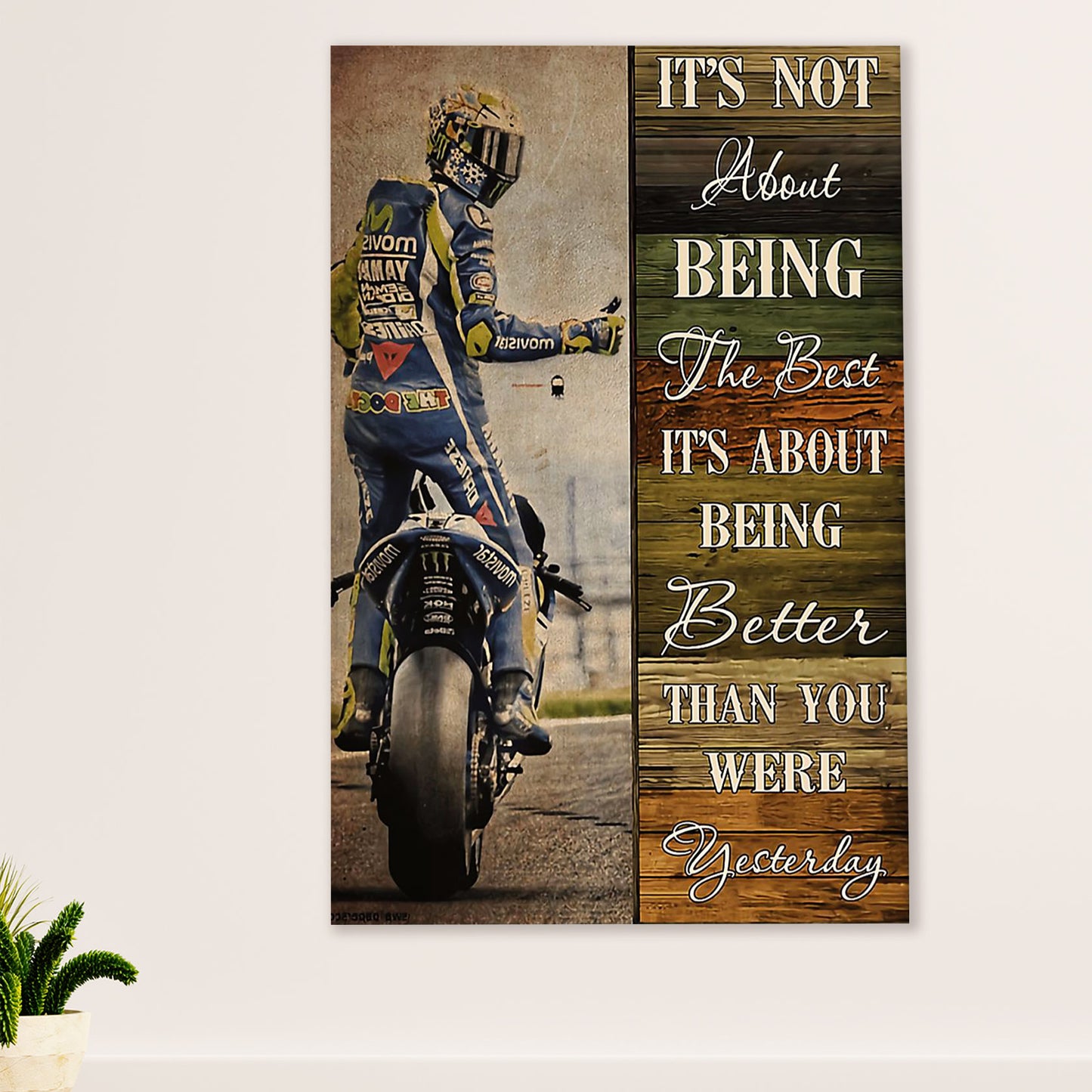 Metal Motorcycle Poster Wall Art Prints | Better than Yesterday | Home Decor Gift for Biker