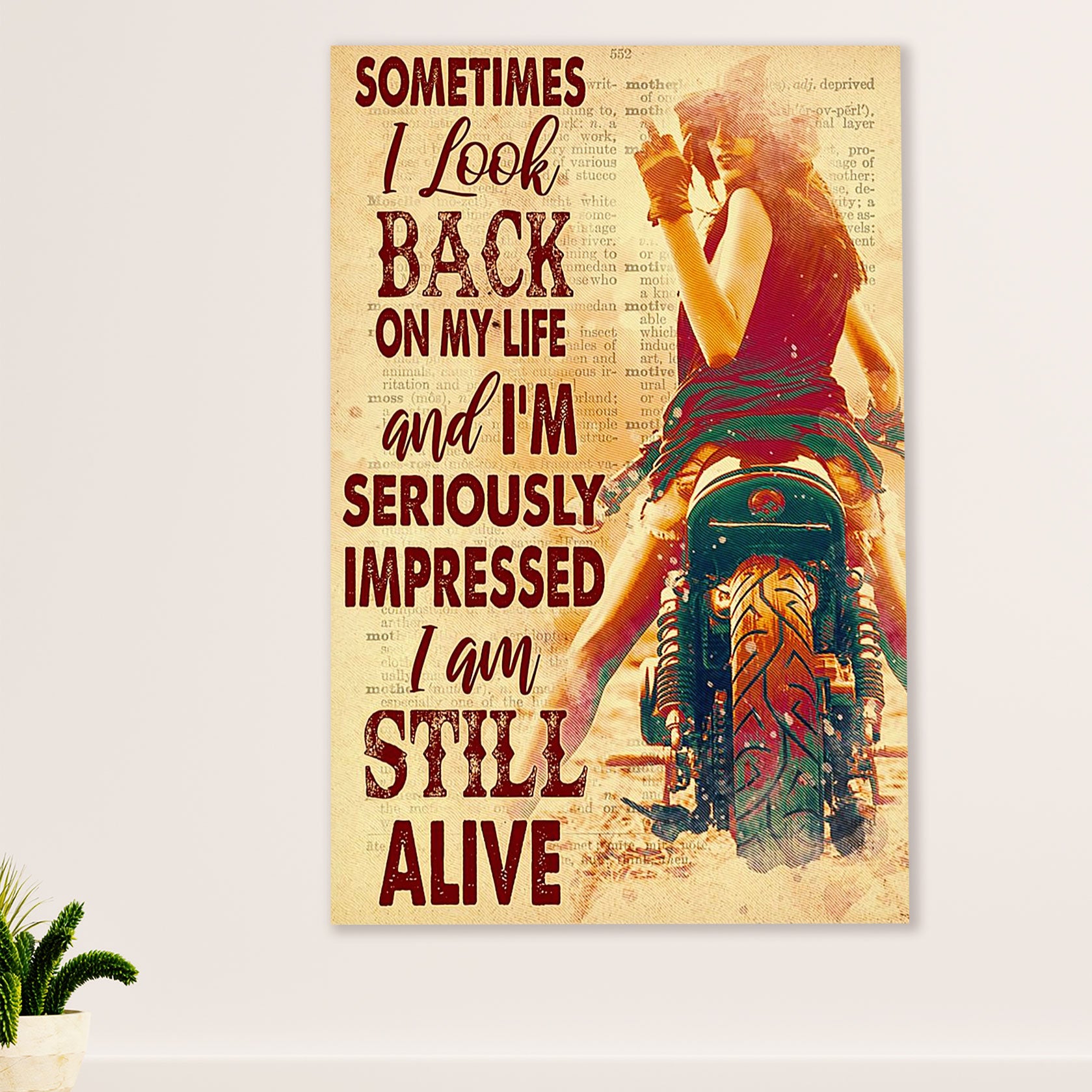 Metal Motorcycle Poster Wall Art Prints | On My Life | Home Decor Gift for Biker