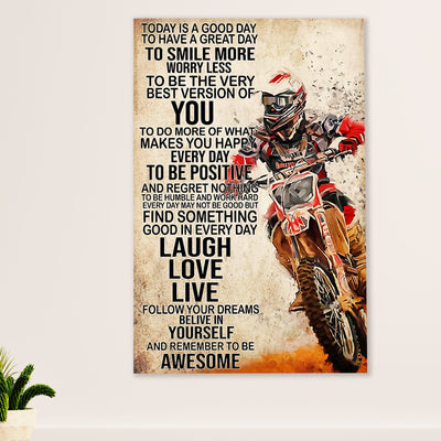 Metal Motorcycle Poster Wall Art Prints | Laugh Love Live Rider | Home Decor Gift for Biker