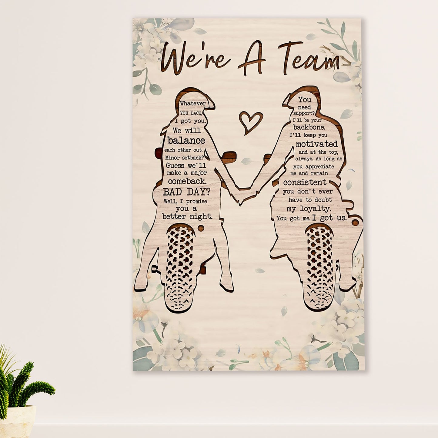 Metal Motorcycle Poster Wall Art Prints | Rider Couple Partner | Home Decor Gift for Biker