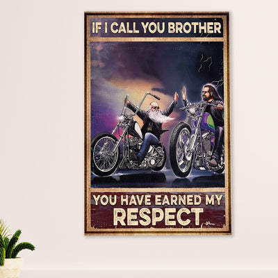 Metal Motorcycle Poster Wall Art Prints | Brothers | Home Decor Gift for Biker