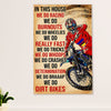 Metal Motorcycle Poster Wall Art Prints | In This House | Home Decor Gift for Biker
