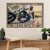 Metal Motorcycle Poster Wall Art Prints | Lean On It | Home Decor Gift for Biker