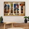 Metal Motorcycle Poster Wall Art Prints | Humble Badass Rider | Home Decor Gift for Biker