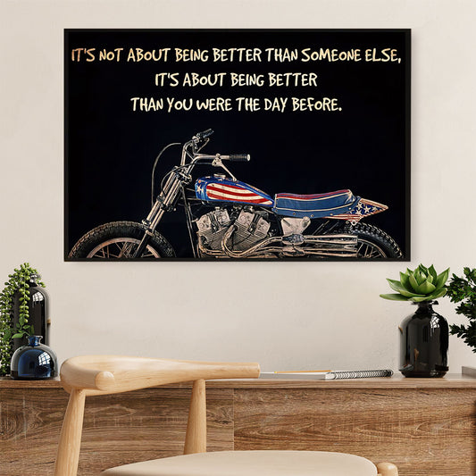 Metal Motorcycle Poster Wall Art Prints | Better than The Day Before | Home Decor Gift for Biker