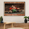 Metal Motorcycle Poster Wall Art Prints | Not Fast Enough | Home Decor Gift for Biker