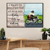 Metal Motorcycle Poster Wall Art Prints | Old Couple Riding | Home Decor Gift for Biker