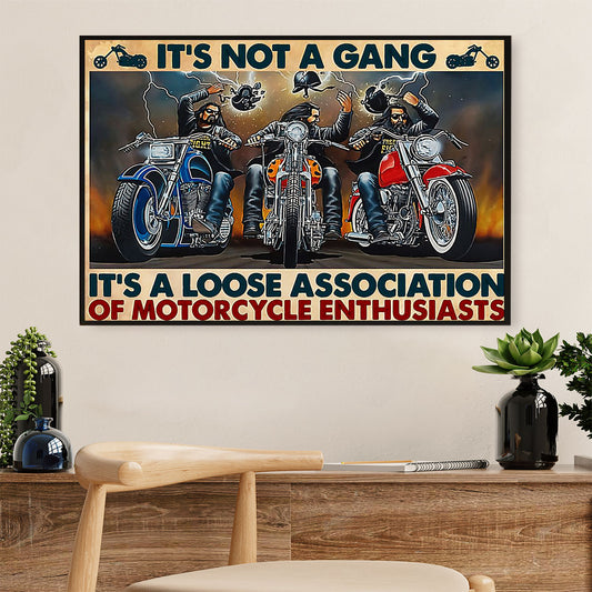 Metal Motorcycle Poster Wall Art Prints | Motorcycle Gang | Home Decor Gift for Biker