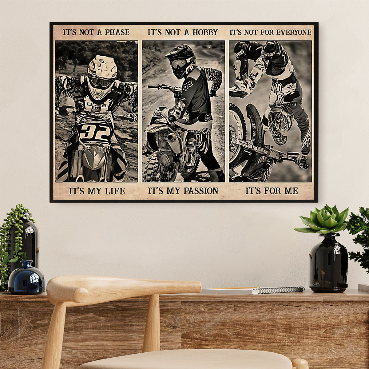 Metal Motorcycle Poster Wall Art Prints | My Life | Home Decor Gift for Biker