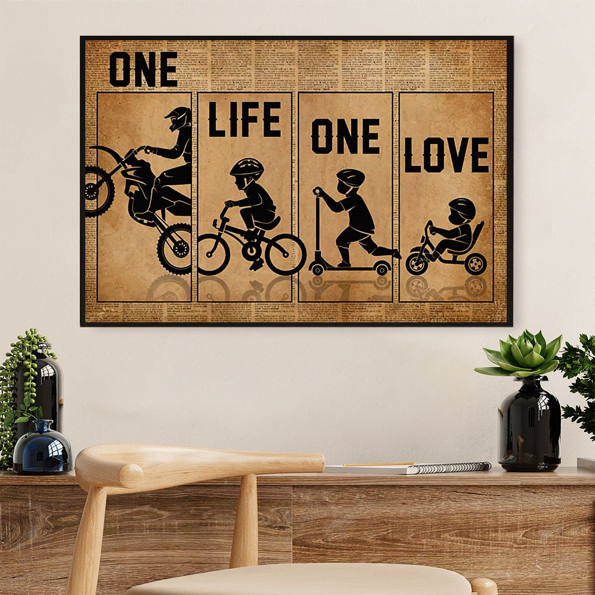 Metal Motorcycle Poster Wall Art Prints | Grow Up | Home Decor Gift for Biker
