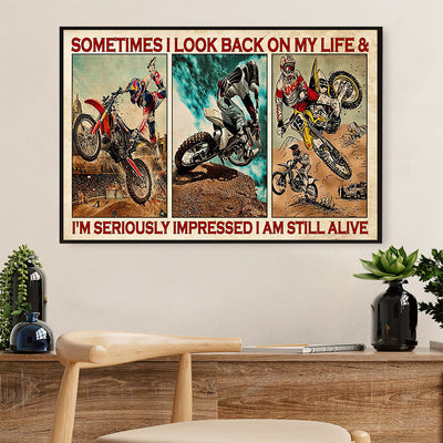 Metal Motorcycle Poster Wall Art Prints | I Am Still Alive | Home Decor Gift for Biker