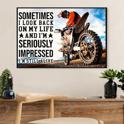 Metal Motorcycle Poster Wall Art Prints | I Am Still Alive | Home Decor Gift for Biker