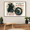 Metal Motorcycle Poster Wall Art Prints | Old Man Biker | Home Decor Gift for Biker