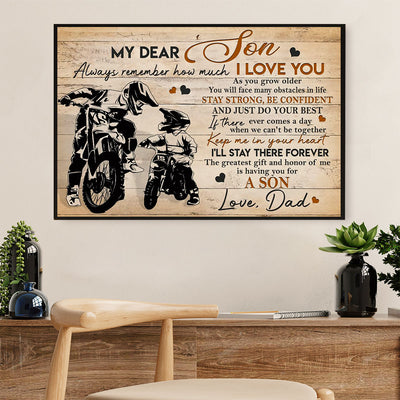 Metal Motorcycle Poster Wall Art Prints | Dad Biker to Son | Home Decor Gift for Biker