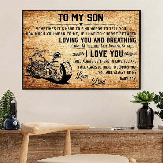 Metal Motorcycle Poster Wall Art Prints | Dad Biker to Son | Home Decor Gift for Biker