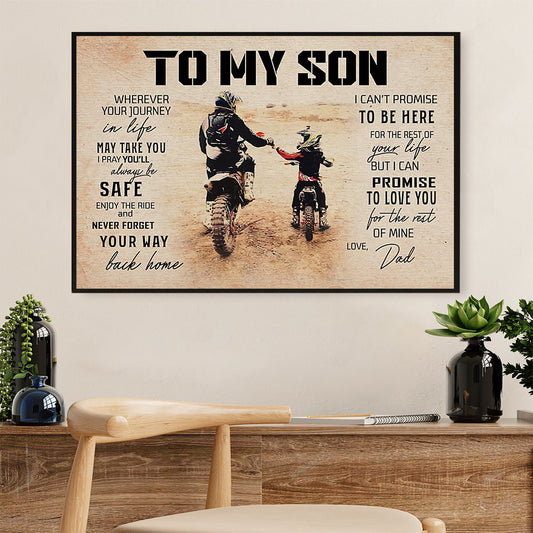 Metal Motorcycle Poster Wall Art Prints | Dad Biker to Son | Home Decor Gift for Biker