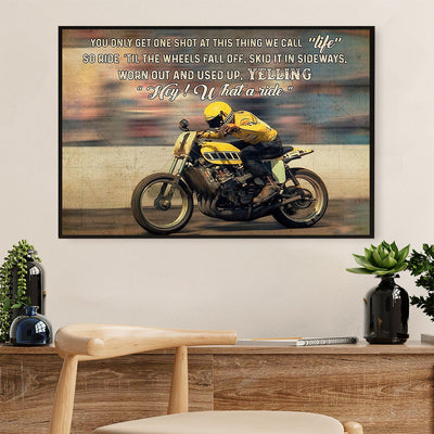 Metal Motorcycle Poster Wall Art Prints | What A Ride | Home Decor Gift for Biker