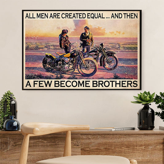 Metal Motorcycle Poster Wall Art Prints | Brothers Biker | Home Decor Gift for Biker
