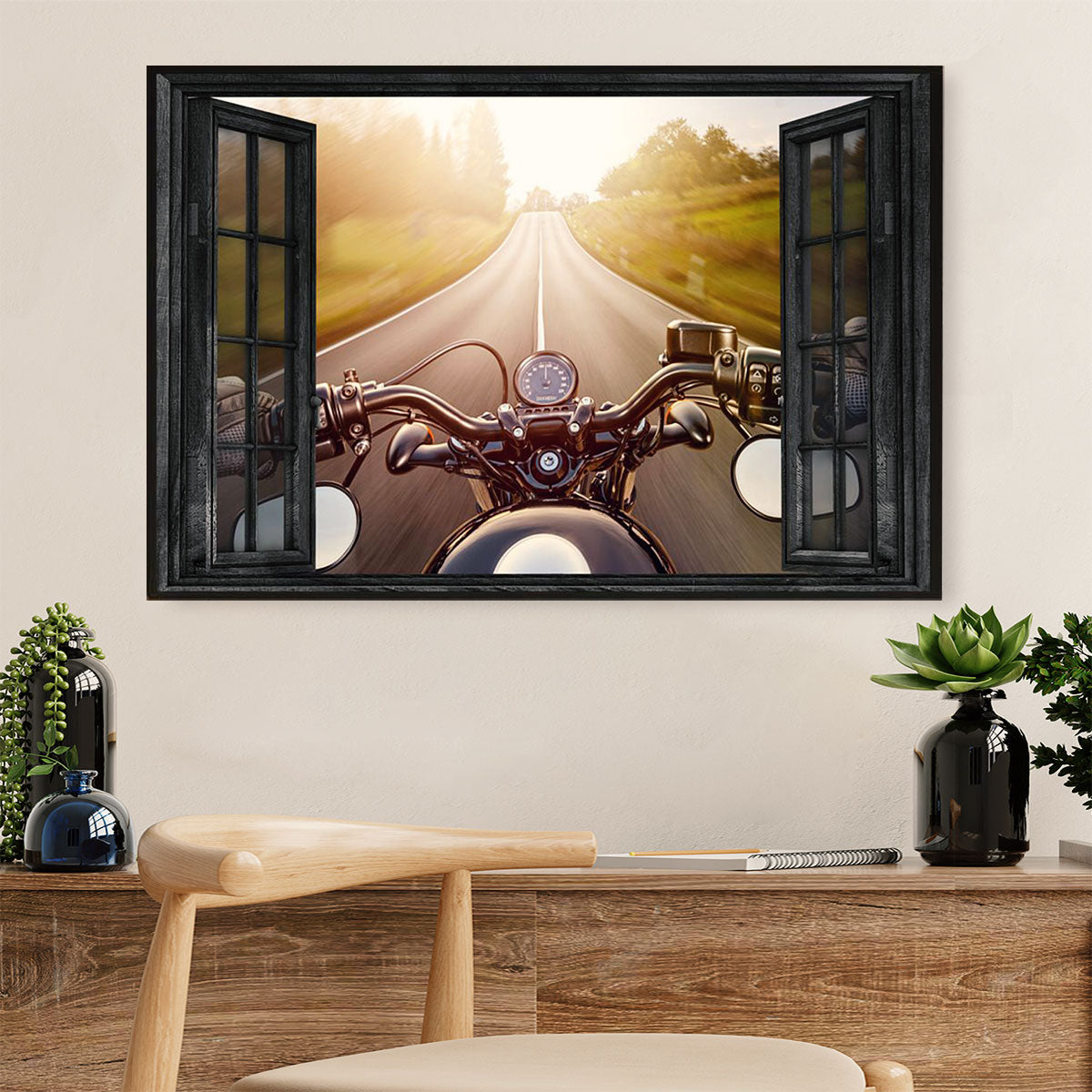 Metal Motorcycle Poster Wall Art Prints | Rider Window | Home Decor Gift for Biker