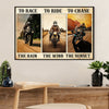 Metal Motorcycle Poster Wall Art Prints | Ride The Wind | Home Decor Gift for Biker