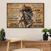 Metal Motorcycle Poster Wall Art Prints | Humble & Work Hard | Home Decor Gift for Biker