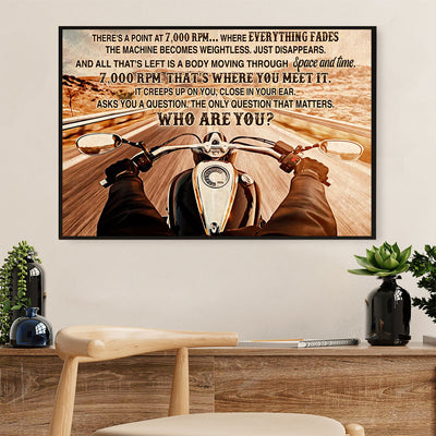 Metal Motorcycle Poster Wall Art Prints | Who Are You | Home Decor Gift for Biker