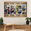 Metal Motorcycle Poster Wall Art Prints | Strong Brave Rider | Home Decor Gift for Biker