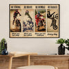 Metal Motorcycle Poster Wall Art Prints | Humble Badass Rider | Home Decor Gift for Biker