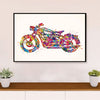 Metal Motorcycle Poster Wall Art Prints | Colorful Motorcycle | Home Decor Gift for Biker