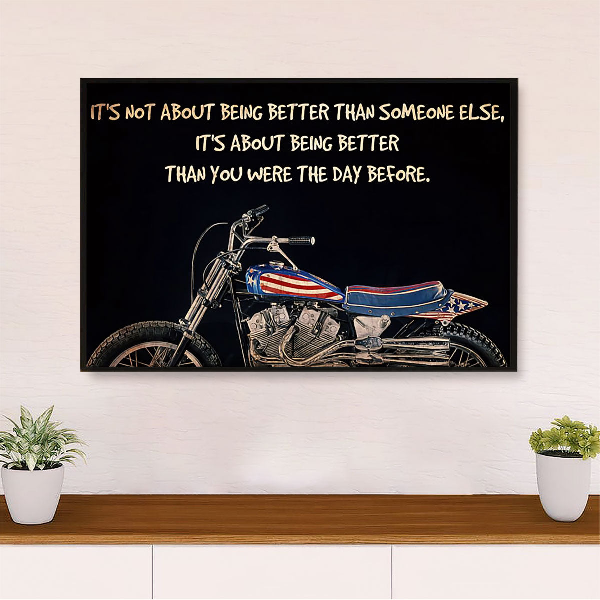 Metal Motorcycle Poster Wall Art Prints | Better than The Day Before | Home Decor Gift for Biker