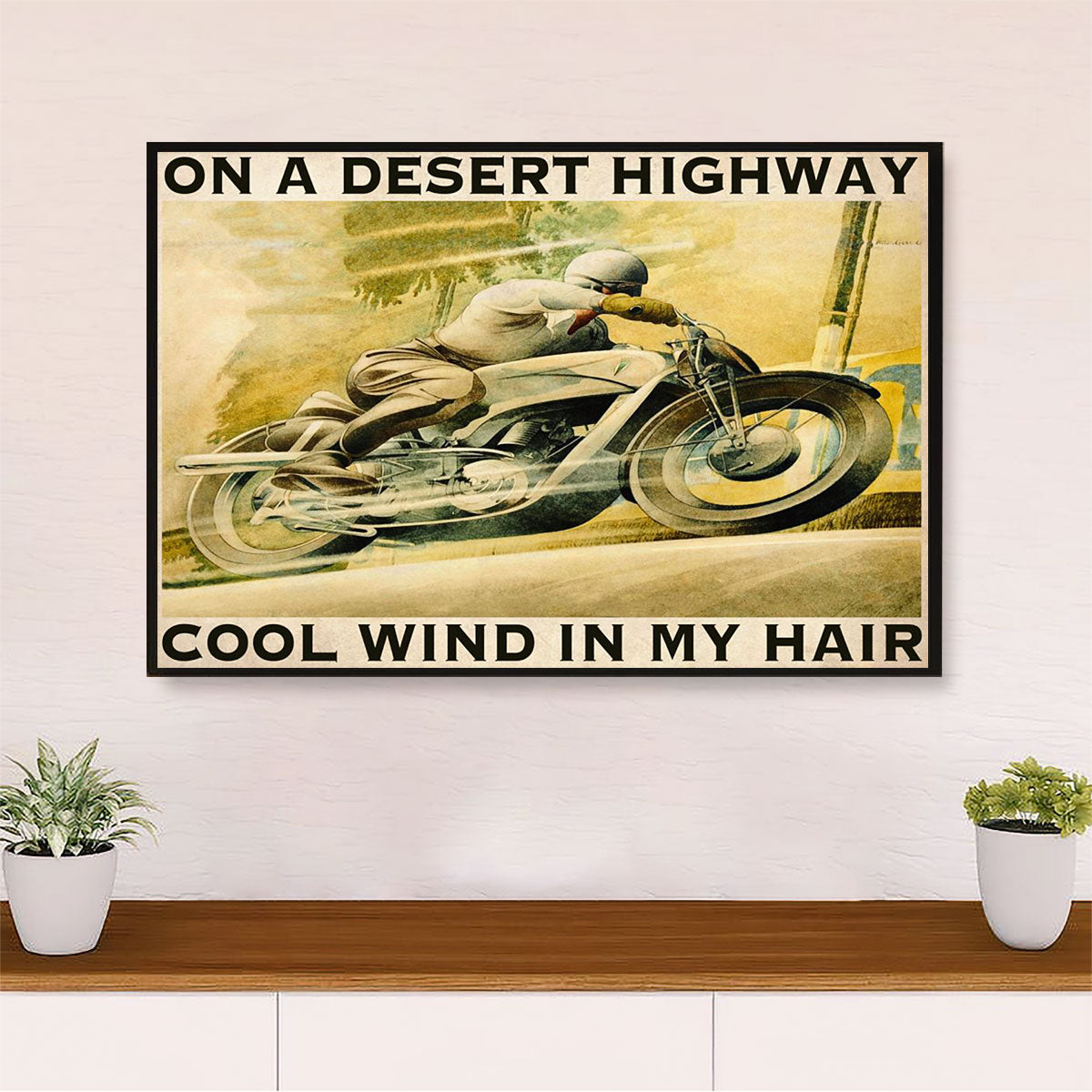Metal Motorcycle Poster Wall Art Prints | Cool Wind In My Hair | Home Decor Gift for Biker