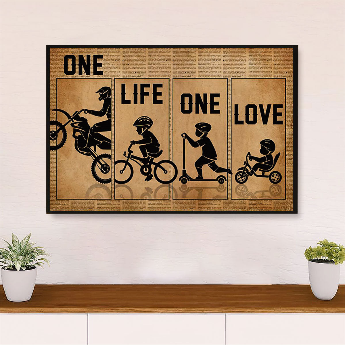 Metal Motorcycle Poster Wall Art Prints | Grow Up | Home Decor Gift for Biker