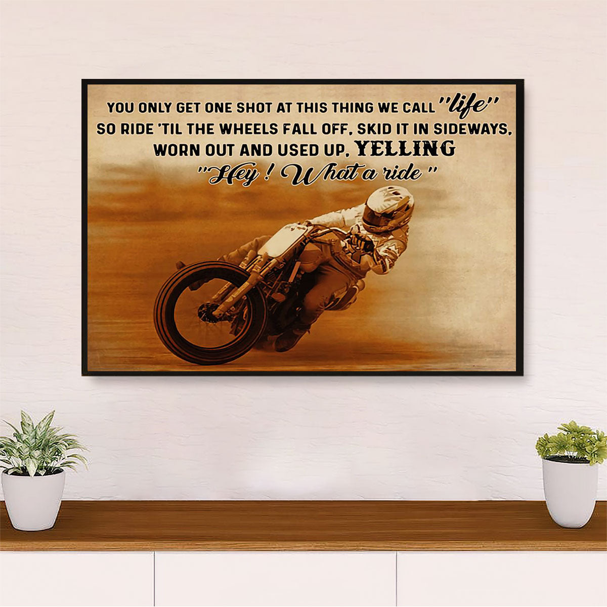 Metal Motorcycle Poster Wall Art Prints | What A Ride | Home Decor Gift for Biker