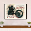 Metal Motorcycle Poster Wall Art Prints | Old Man Biker | Home Decor Gift for Biker