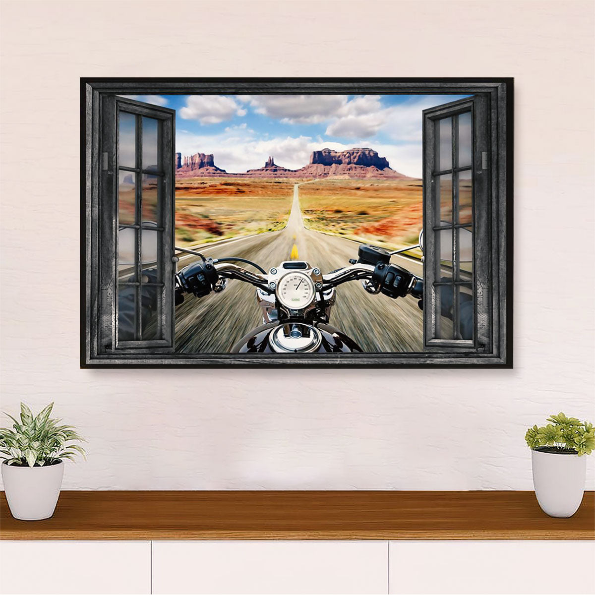 Metal Motorcycle Poster Wall Art Prints | Rider Window | Home Decor Gift for Biker