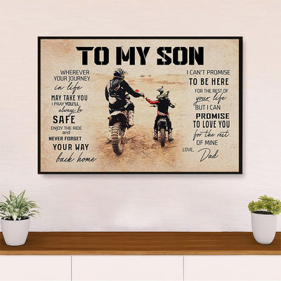 Metal Motorcycle Poster Wall Art Prints | Dad Biker to Son | Home Decor Gift for Biker
