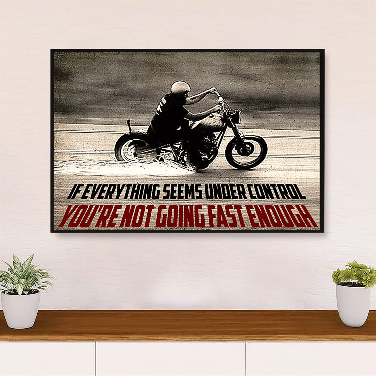 Metal Motorcycle Poster Wall Art Prints | Not Fast Enough | Home Decor Gift for Biker