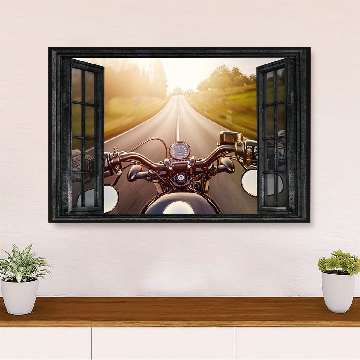 Metal Motorcycle Poster Wall Art Prints | Rider Window | Home Decor Gift for Biker