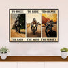 Metal Motorcycle Poster Wall Art Prints | Ride The Wind | Home Decor Gift for Biker