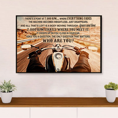 Metal Motorcycle Poster Wall Art Prints | Who Are You | Home Decor Gift for Biker