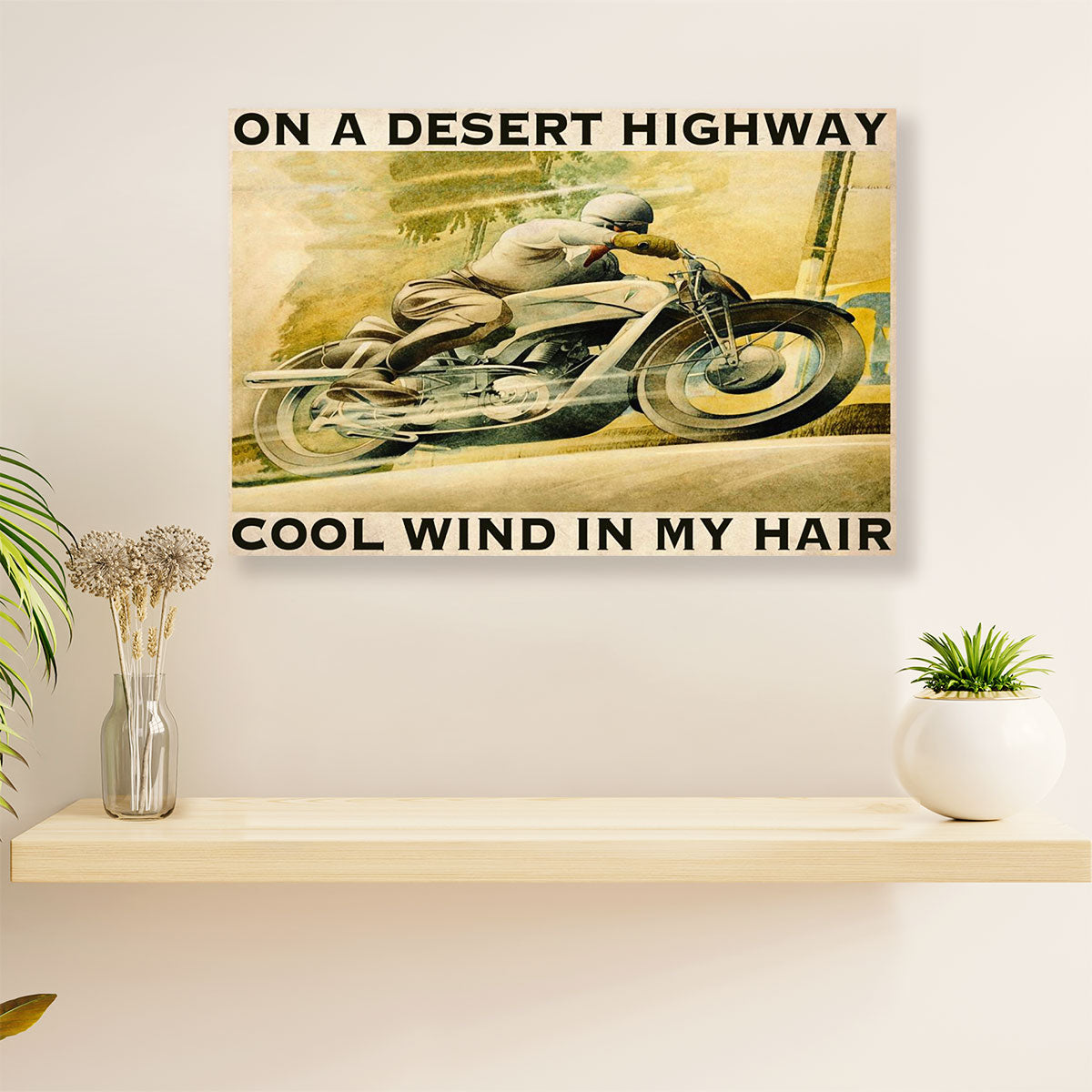 Metal Motorcycle Poster Wall Art Prints | Cool Wind In My Hair | Home Decor Gift for Biker