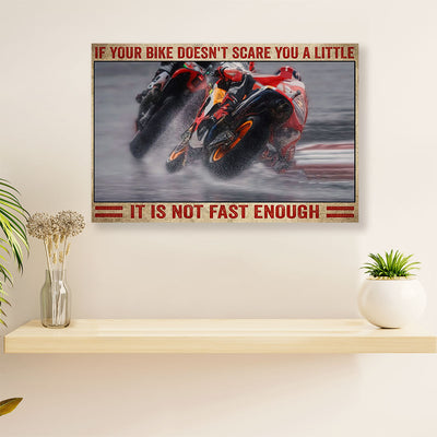 Metal Motorcycle Poster Wall Art Prints | Not Fast Enough | Home Decor Gift for Biker