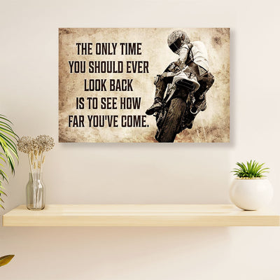 Metal Motorcycle Poster Wall Art Prints | How Far You've Come | Home Decor Gift for Biker