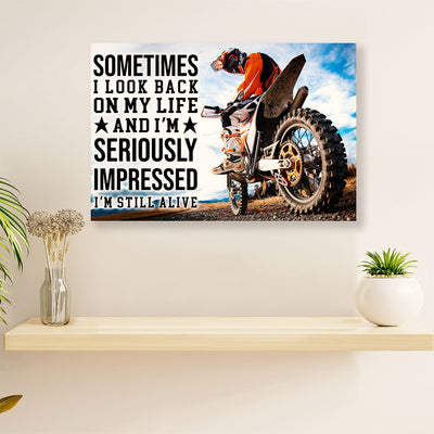 Metal Motorcycle Poster Wall Art Prints | I Am Still Alive | Home Decor Gift for Biker