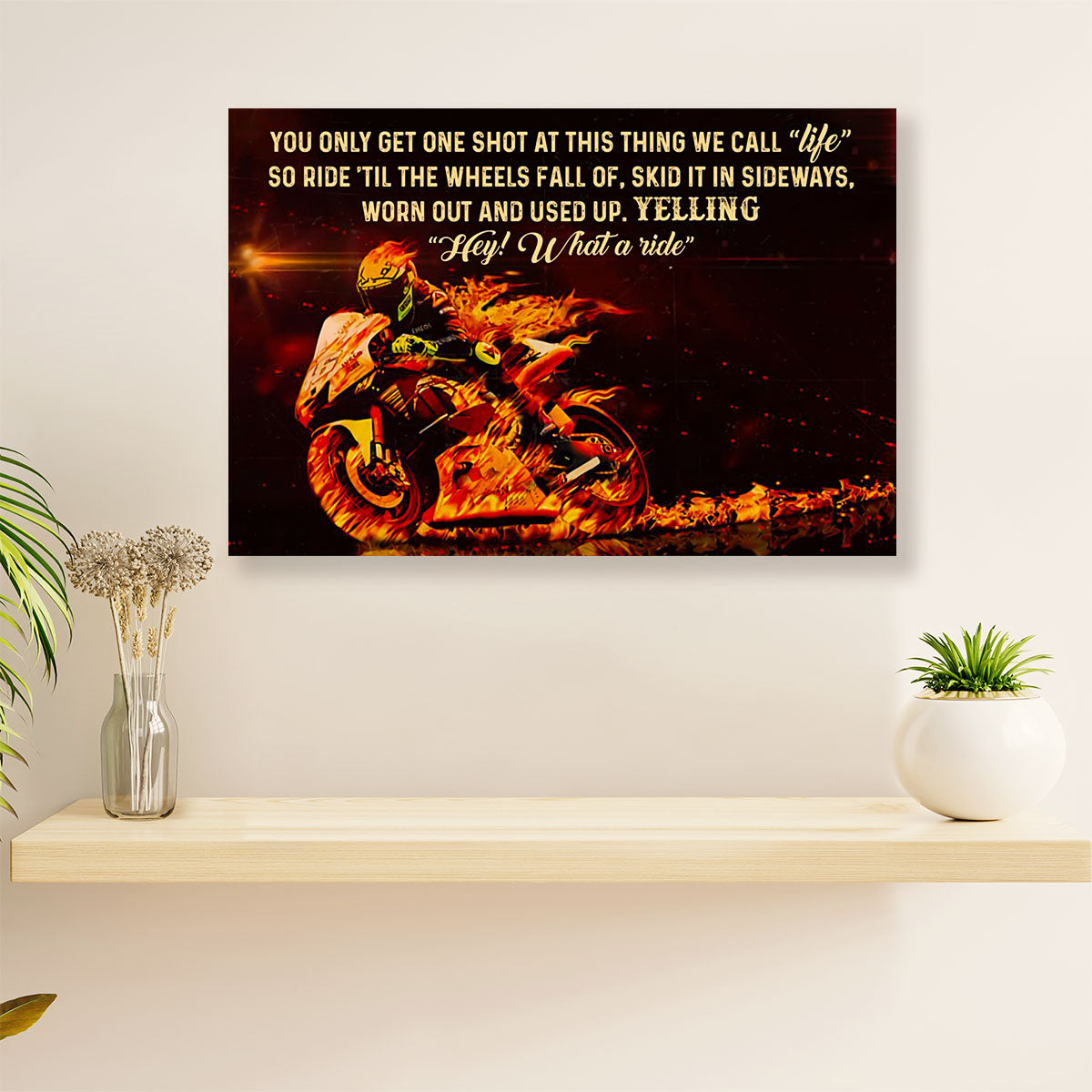 Metal Motorcycle Poster Wall Art Prints | What A Ride | Home Decor Gift for Biker