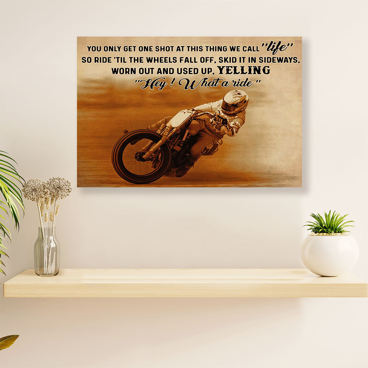 Metal Motorcycle Poster Wall Art Prints | What A Ride | Home Decor Gift for Biker