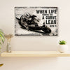 Metal Motorcycle Poster Wall Art Prints | Life Throws You A Curve | Home Decor Gift for Biker